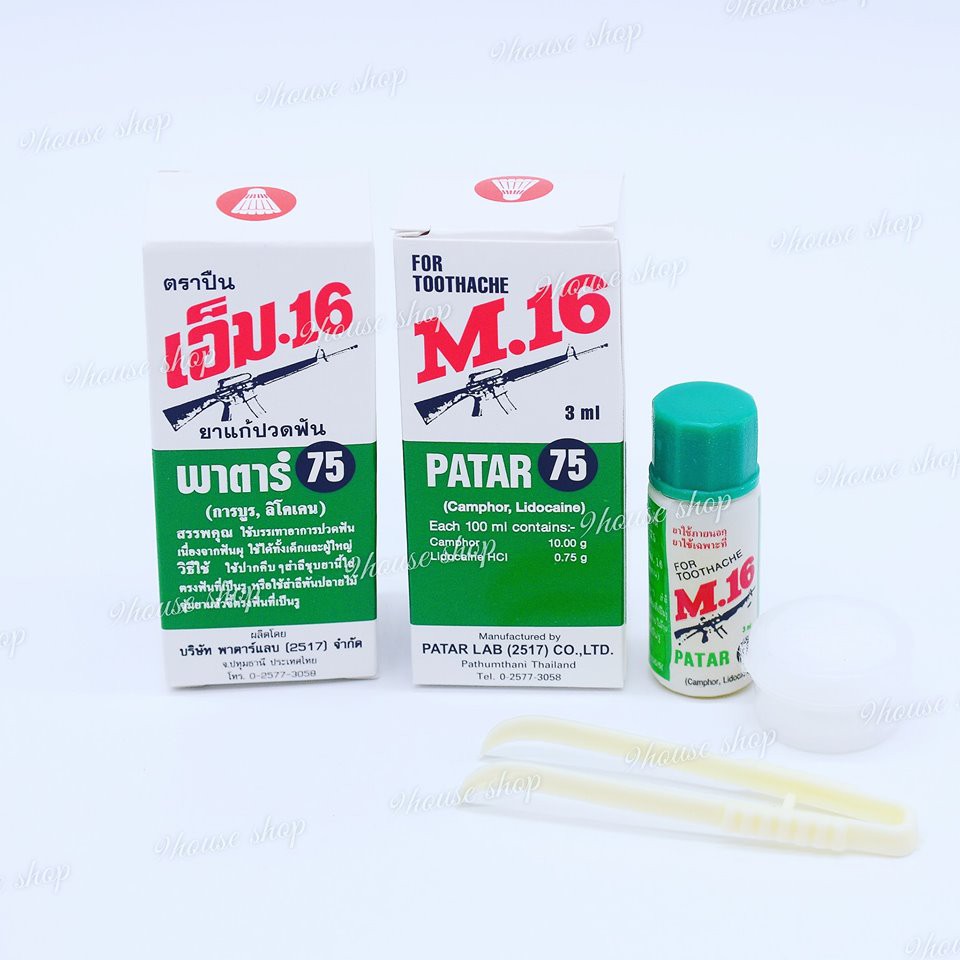 01 Dầu Giảm Đau Răng Patar 75 M.16 3ml Thái Lan