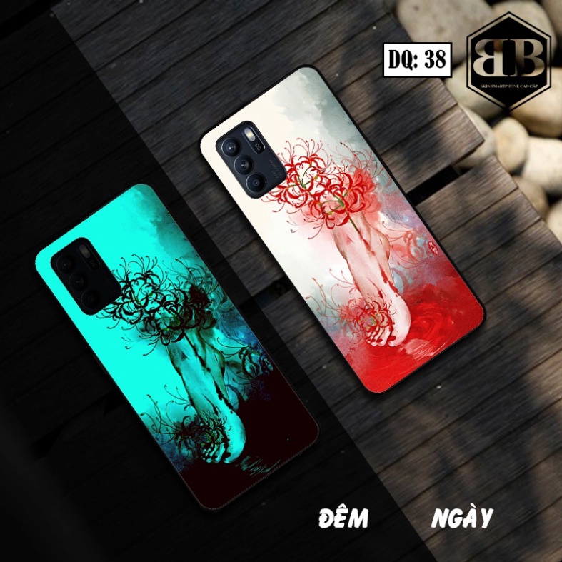Ốp lưng kính Dạ Quang OPPO RENO6 Z 5G  phát sáng trong đêm giá rẻ
