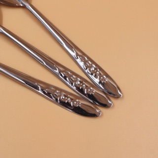 Combo 10 thìa cán hoa inox