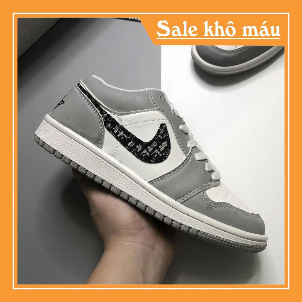 [SALE SỐC] Giày Sneaker JDA1 Cổ Thấp Xám Móc DIO Siêu Hot, Đi Học Đi Chơi Siêu Đẹp | JDXM001