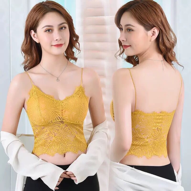 Áo Bra ren dáng lỡ kèm mút ngực dây bún sexy, tôn dáng cho nàng