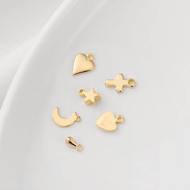 Phụ Kiện Trang Sức Bằng Đồng 14K diy Hình Giọt Nước/Ngôi Sao