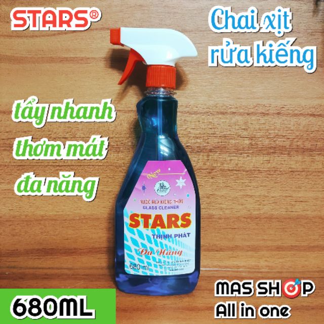 Chai xịt nước lau kính - Bình nước xịt rửa kiếng thơm / STARS® 680ML