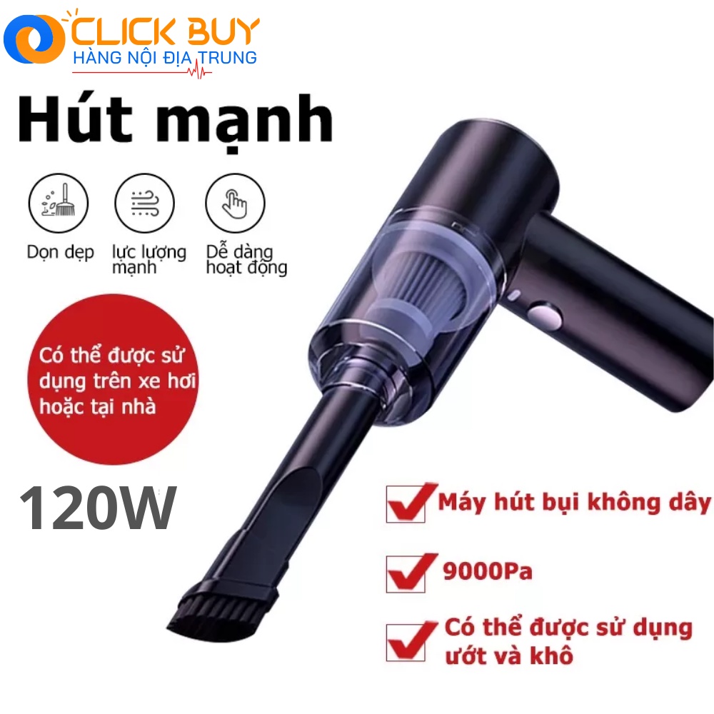 [Mã LIFE1003NW giảm 10% đơn 200K] Máy Hút Bụi Cầm Tay Không Dây Sạc Pin Siêu Khỏe 120W