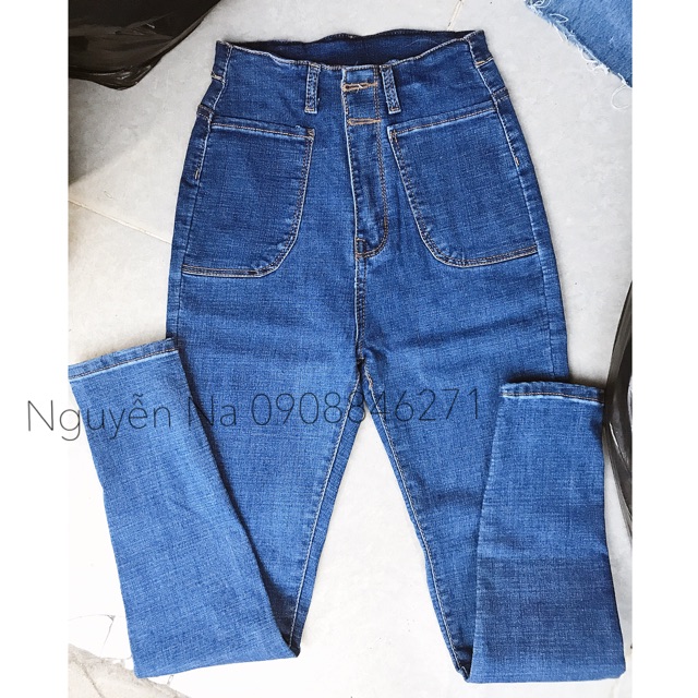 QUẦN JEANS CẠP SIÊU CAO TÚI VUÔNG- kèm hình thật chính chủ | BigBuy360 - bigbuy360.vn