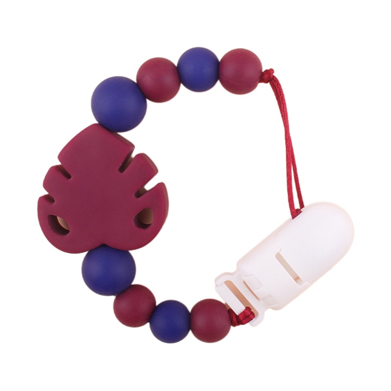 Kẹp Núm Vú Giả Bằng Silicon Hình Chiếc Lá Dễ Thương Cho Bé Sơ Sinh Mọc Răng