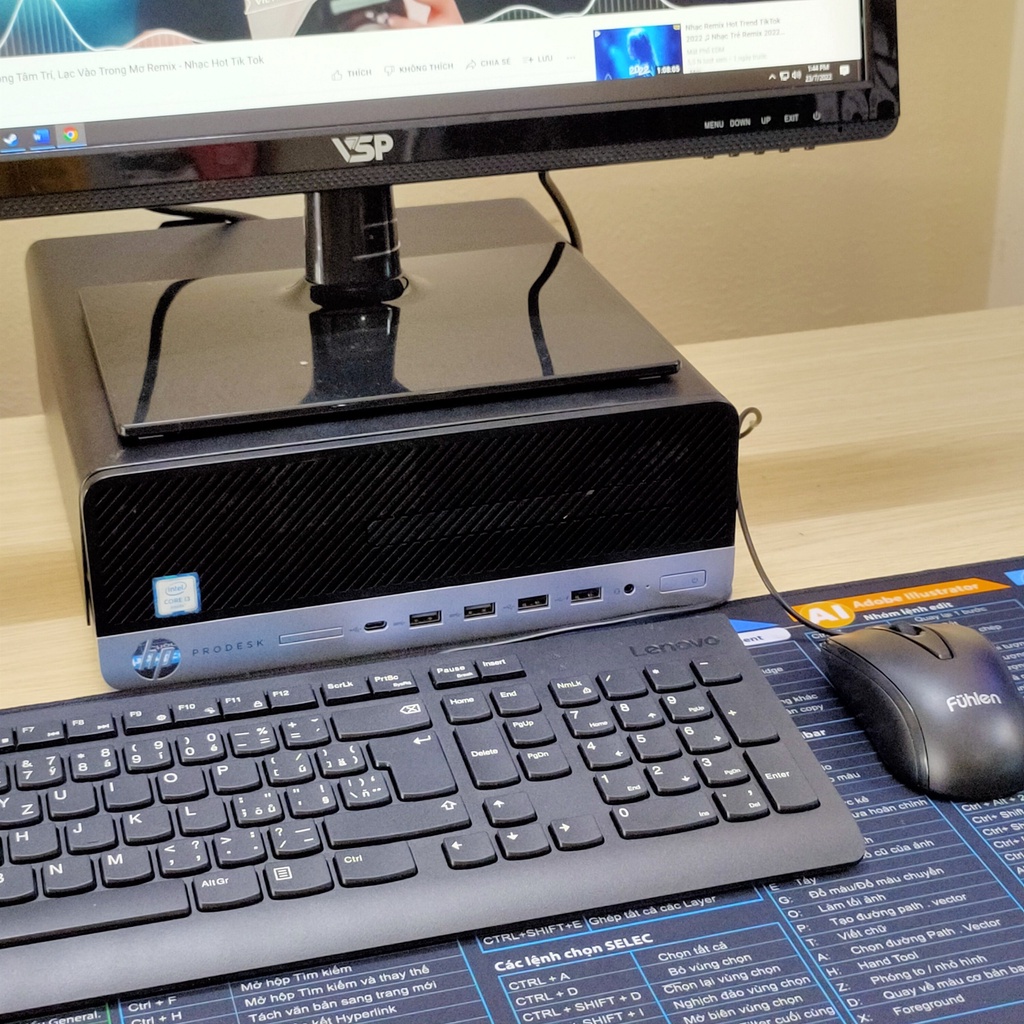 Full bộ PC văn phòng - Máy tính đồng bộ HP ProDesk 600 G3 SFF like new - màn 21" VSP FHD mới - phím chuột new box