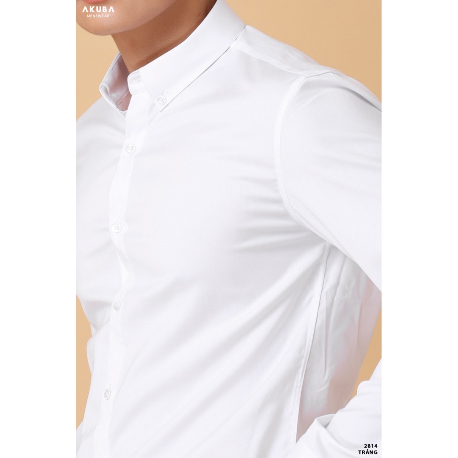 Áo sơ mi tay dài nam AKUBA form slimfit mềm mát, thoáng khí, co giãn 2814 | BigBuy360 - bigbuy360.vn