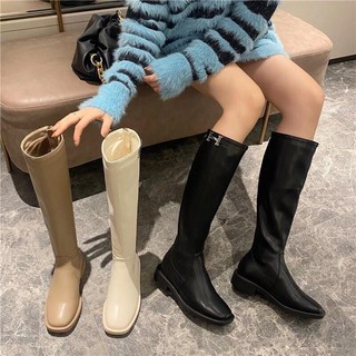 B(ẢNH THẬT) Boot Ống Đế Bệt Da Siêu Mềm Khoá Chữ H Hàng Quảng Châu Fullbox Cao Cấp