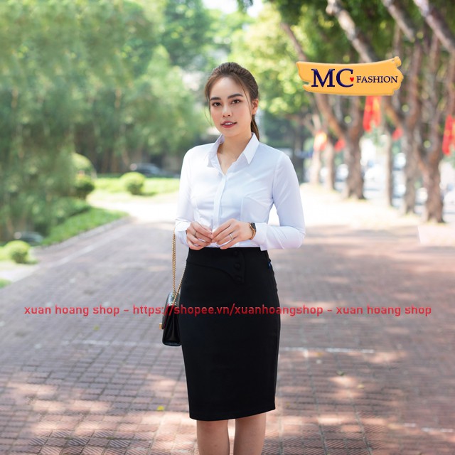 Áo Sơ Mi Trắng Nữ Kiểu Công Sở Đẹp Mc Fashion, Dài Tay, Size Đủ, Chất Liệu Vải Co Giãn, Mát, A0074, A636