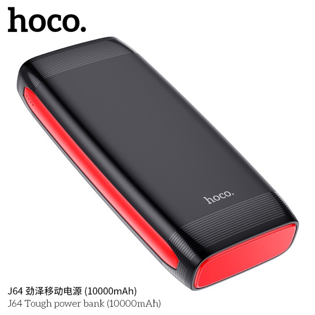 Pin sạch dự phòng Hoco H64 Tough 10000mAh 2 cổng Input, Output 2A, Đèn pin - Hàng chính hãng