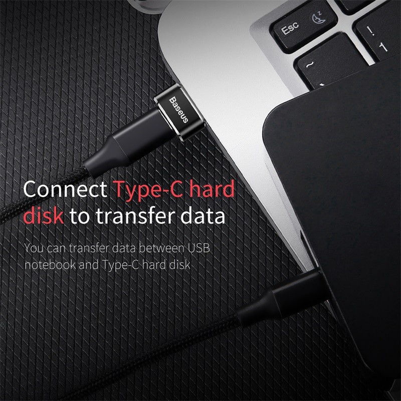 Đầu chuyển đổi OTG từ cổng USB thành USB Type C Baseus cho Samsung S10 Xiaomi Mi - Nhỏ gọn - Tiện lợi - Hàng chính hãng | BigBuy360 - bigbuy360.vn