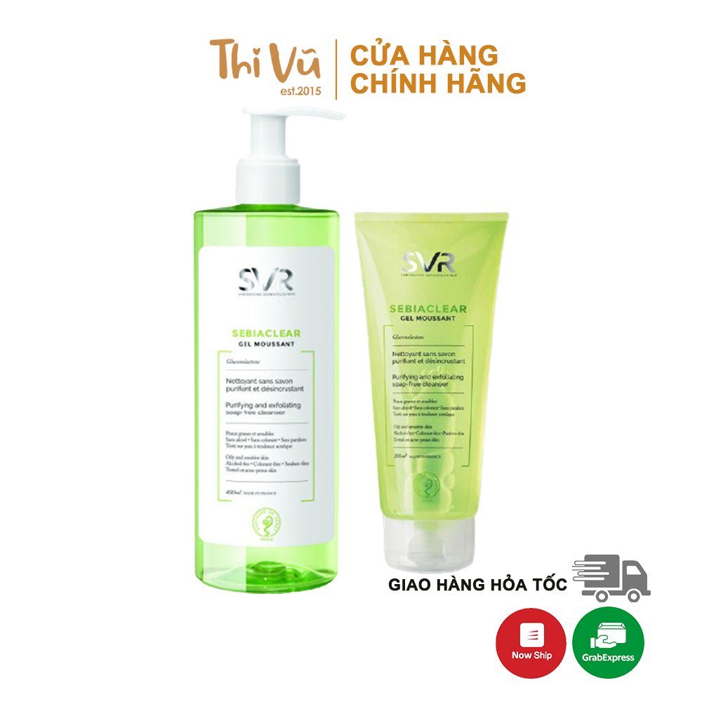 [Mã SKAMPUSH11 giảm 10% đơn 200k] Sữa rửa mặt SVR Sebiaclear Gel Moussant, sữa rửa mặt cho da dầu mụn - Thi Vũ