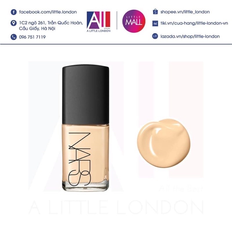 Kem nền NARS Sheer Glow Foundation 30ml 2 bản: có vòi bơm và không có vòi bơm