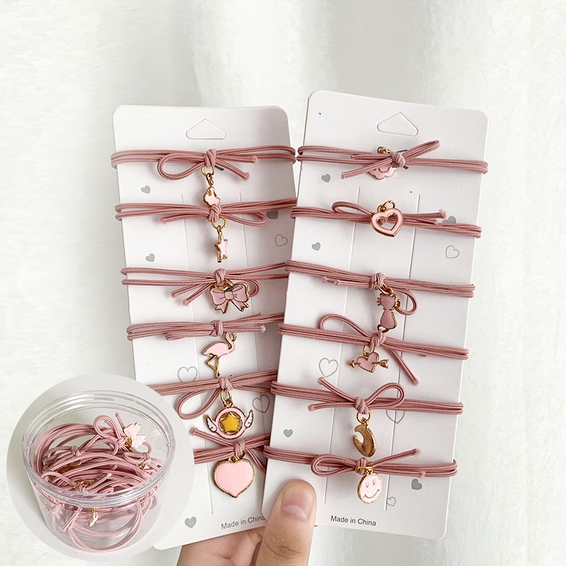 Set 12 dây cột tóc nhiều mẫu phiên bản Hàn quốc SCS - Dây buộc tóc cao su
