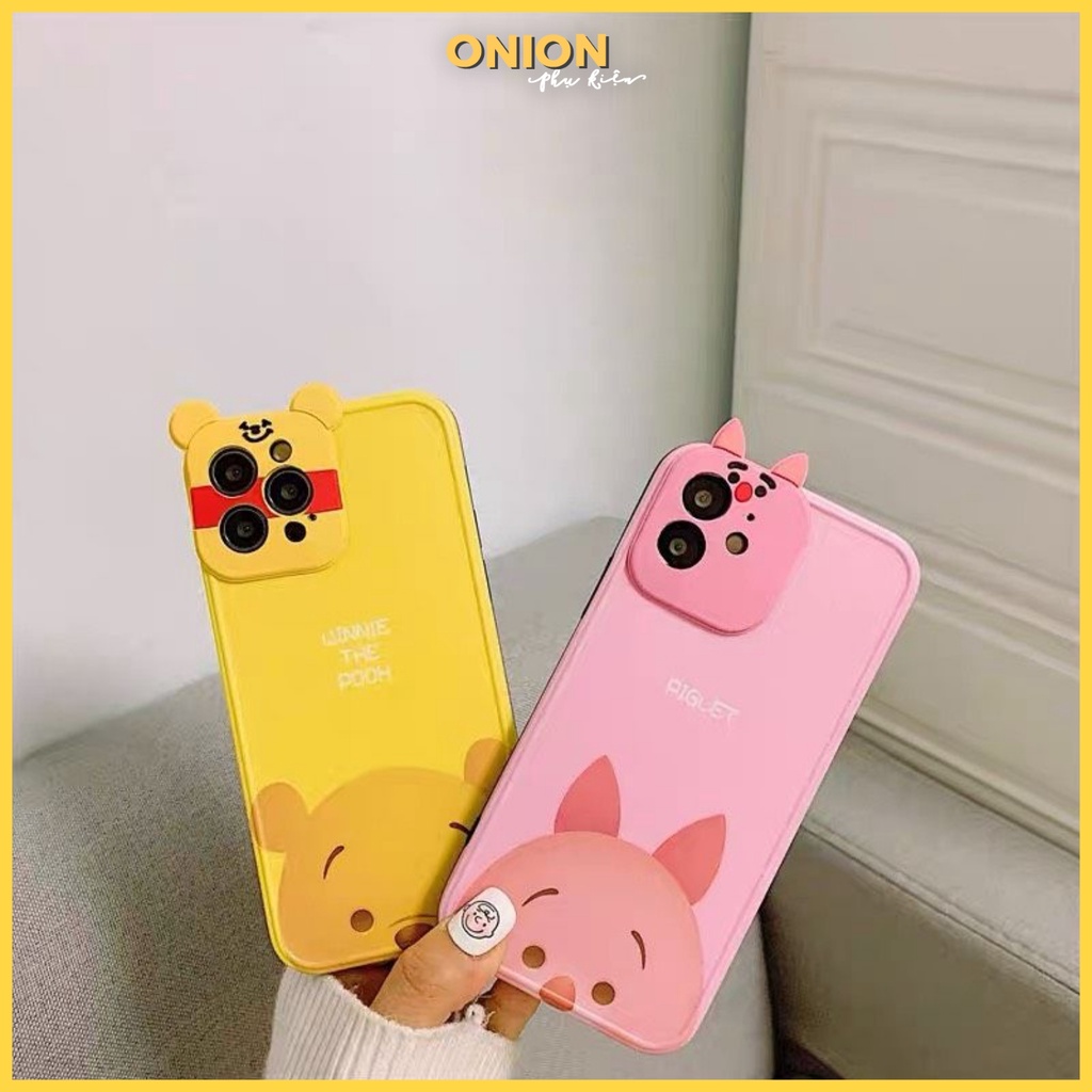 Ốp Onion gấu Pooh & Piglet's dành cho ip 11 12 Pro Max 7 8 Plus X XsMax XR