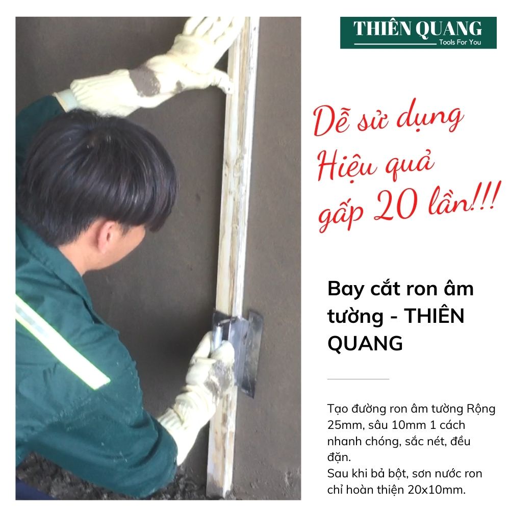 Bay cắt ron chỉ âm tường VUÔNG 20x10mm - Thiên Quang