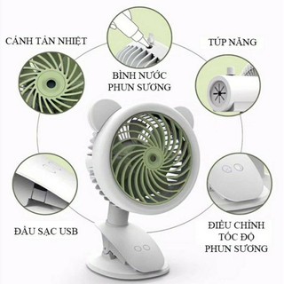 Quạt Phun Sương Hơi Nước Mini 3 Chế Độ