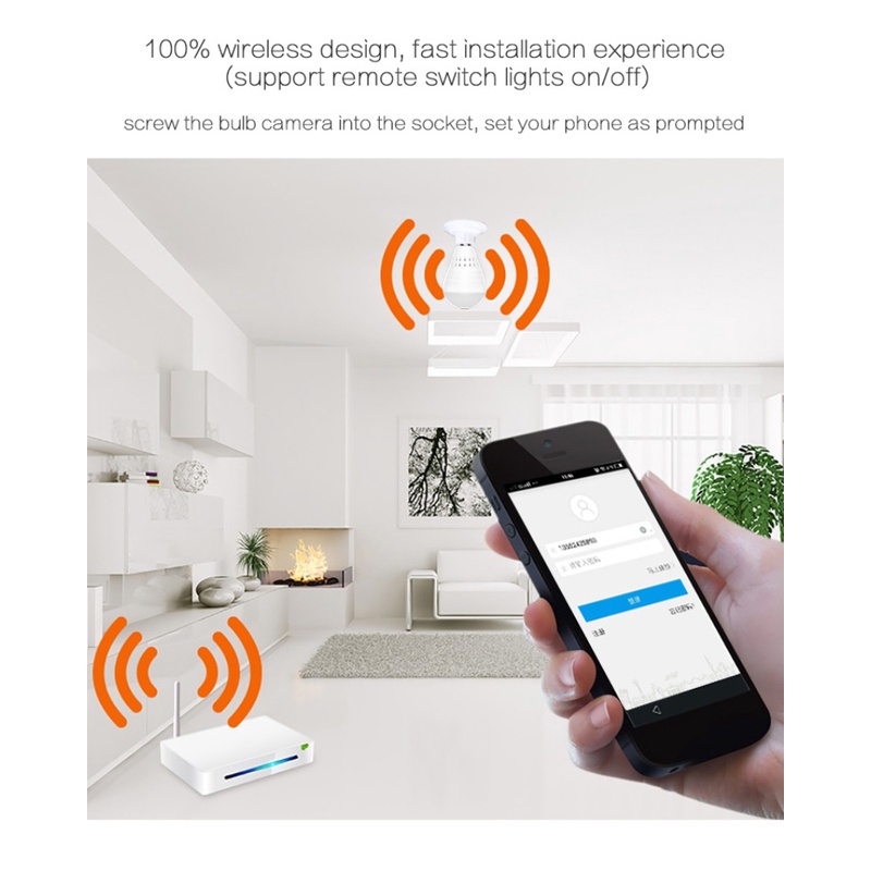 Camera An Ninh 960p Wifi Xoay 360 Độ Hình Bóng Đèn Cá