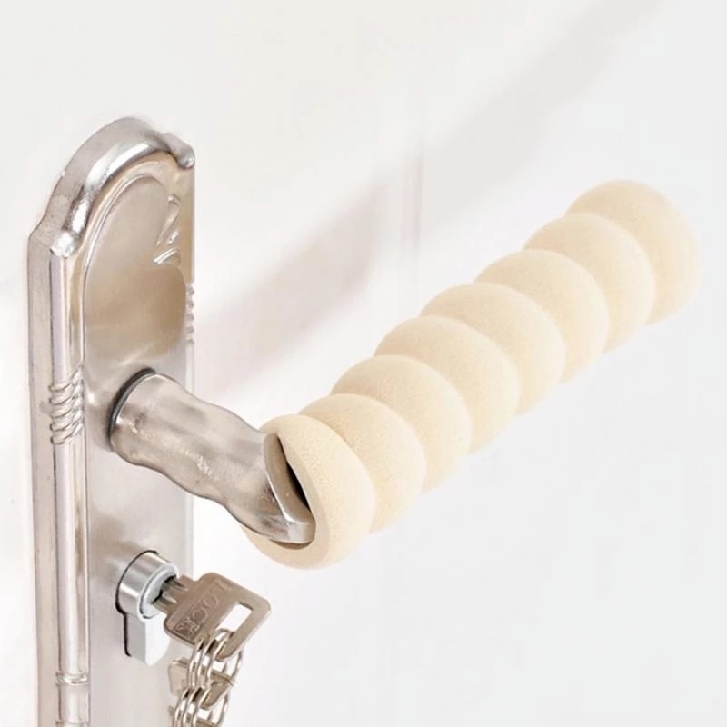 2 Pcs/Set Door Anti-collision Cover/ Thickened Spiral Door Handle Protective Cover/ Door Lock Protective Pad/ Soft Foam Door Crash Pad/ Dust Covers Home Supplies