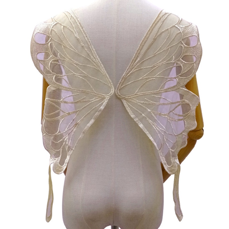 1 Cặp Miếng Ren Thêu Hình Cánh Bướm Sau Lưng Cho Cổ Áo