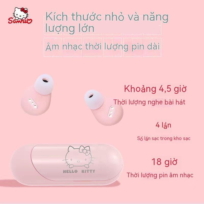 Tai Nghe Bluetooth 5.0 Tws Hình Viên Thuốc Hello Kitty