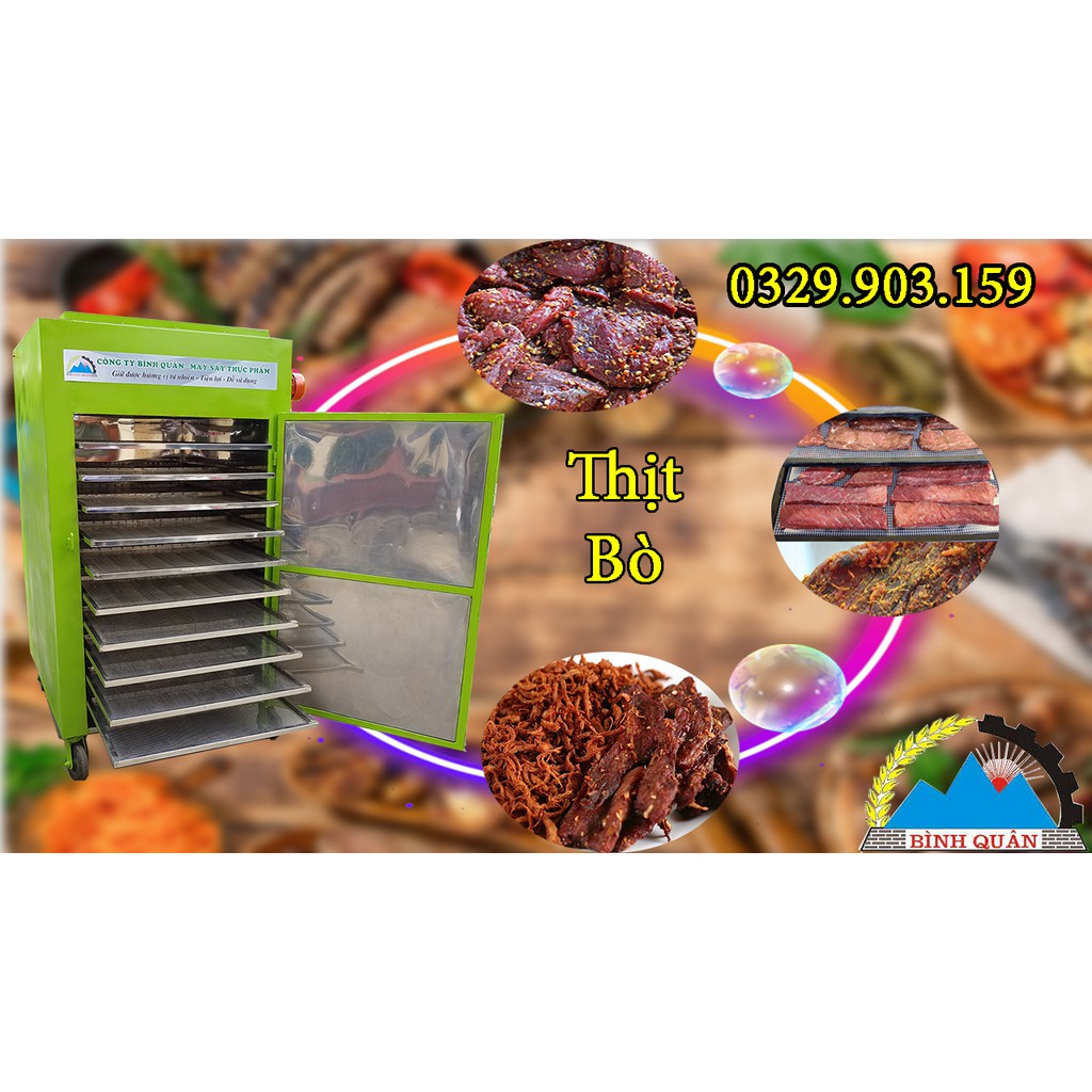 Máy sấy thịt bò Bình Quân Sấy khô các nguyên liệu thiết kế hoàn toàn bằng inox ( xanh lá )