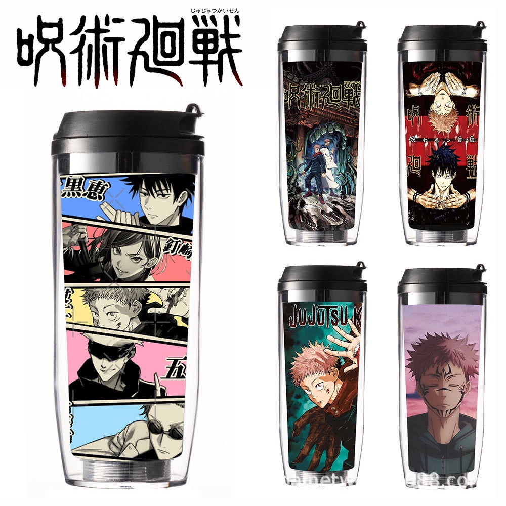 Bình Nước Nhựa Cách Nhiệt In Hình Anime Dung Tích 500ML