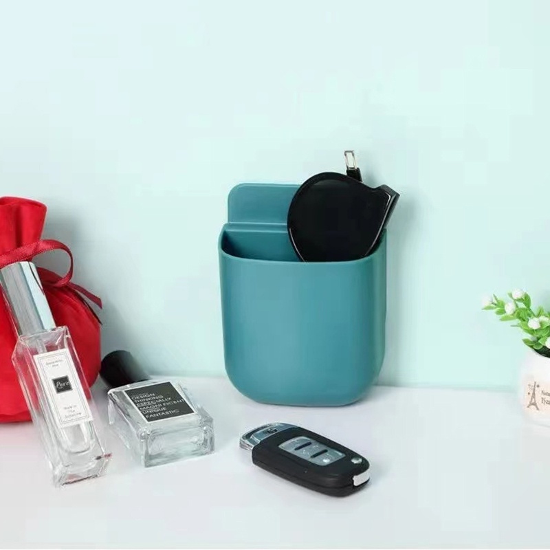 Hộp Đựng Điện Thoại,, Điều Khiển TiVi, Khay Sạc Điện Thoại Đa Năng Dán Tường Nhiều Màu