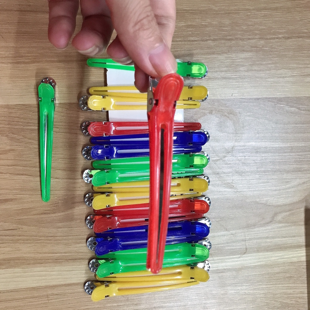 Kẹp Vịt Kẹp Tóc Mỏ Vịt Dùng Trong Salon Tóc Chuyên Nghiệp Vỉ 20 Cái Đủ Màu