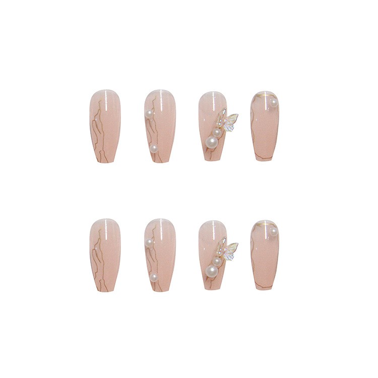 Set 24 Móng Tay Giả Đính Đá Xinh Xắn Cho Nữ