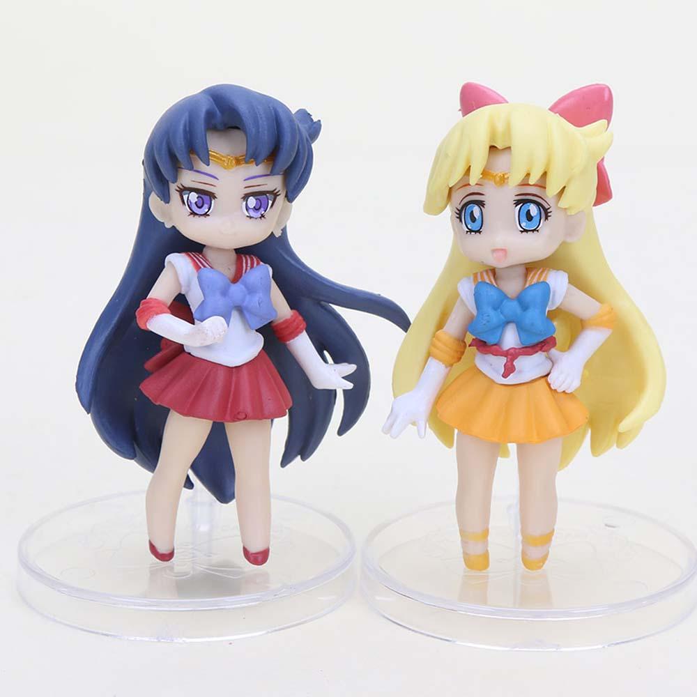 DARNELL Sailor Moon Bộ 6 Mô Hình Nhân Vật Thủy Thủ Mặt Trăng Dùng Trang Trí Bàn