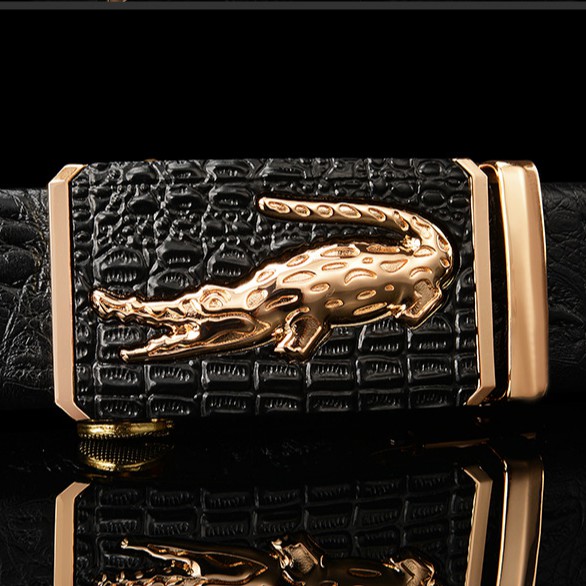 Thắt lưng da nam cá sấu khóa tự động mạ kim vàng TL25