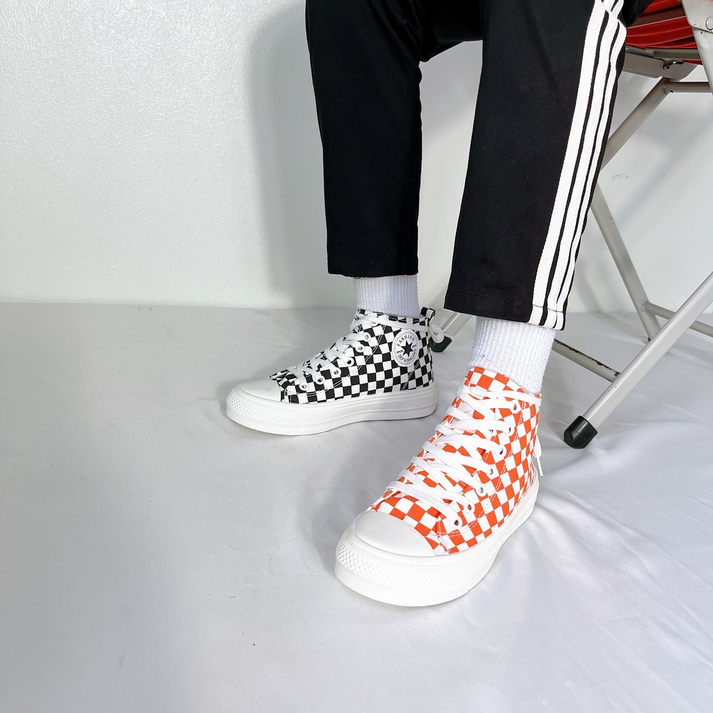 Giày nữ caro cao cổ các màu hot nhất kiểu dáng hàn quốc cổ cao bản chuẩn đủ size 36-39 hot tren 2022