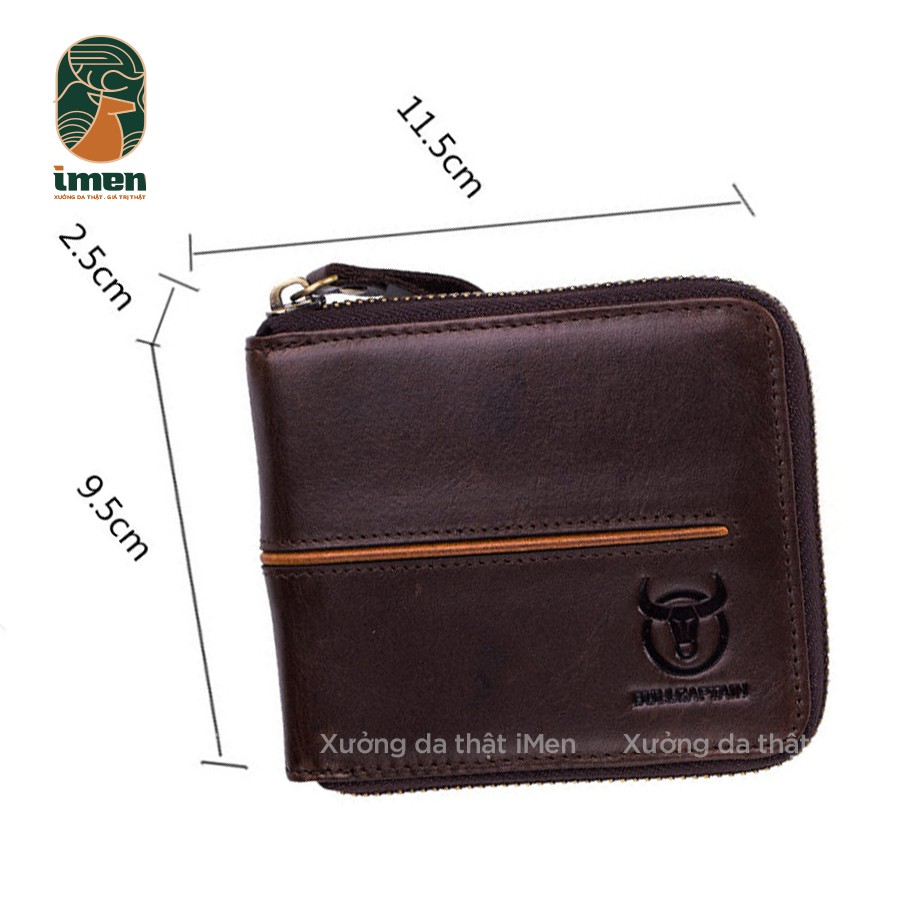Ví nam da bò cao cấp, ví nam có khoá chắc chắn chống rơi đồ - Bảo hành 12 tháng - VD003