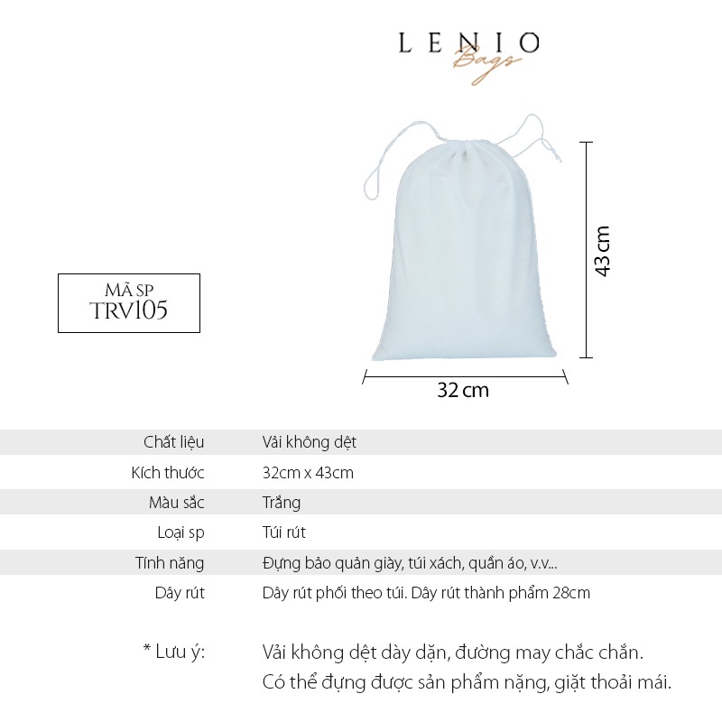 Túi rút đựng giày đá bóng vải không dệt LENIO TRV105