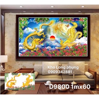 Tranh đính đá Long phung sum vầy mẫu mới. dream valley 1m x60 cm -D9800