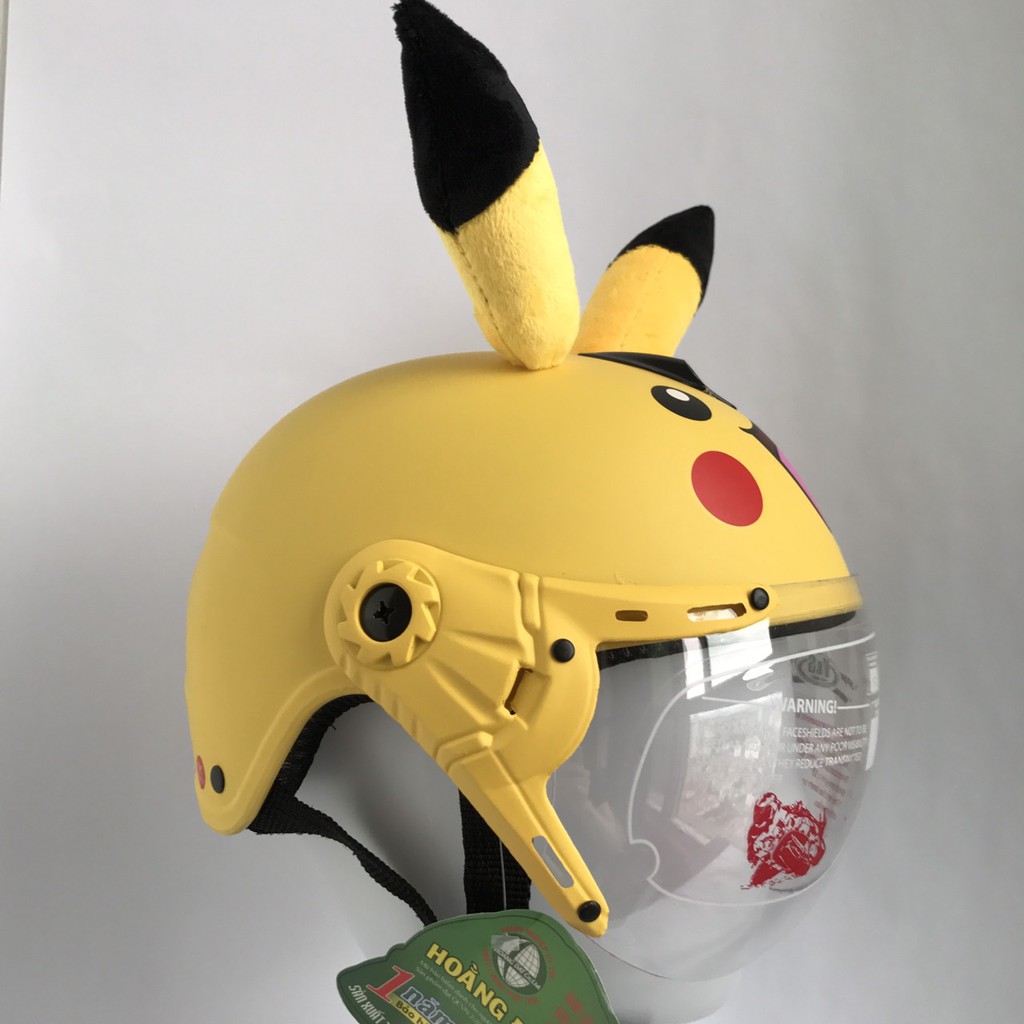 Mũ bảo hiểm nửa đầu trẻ em có kính siêu xinh - VS103KS - Pikachu vàng