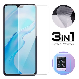 3 Trong 1 Kính cường lực + Miếng dán Cacbon + Kính Cường Lực Bảo Vệ Camera Sau Cho Vivo S1 S1 Pro V19 V9 V11 V15 V15 Pro V17 V17 Pro V19 Neo Y31 Y12S