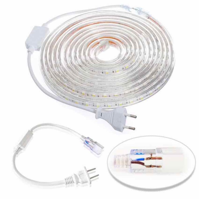 10m đèn LED dây 5050 ống nhựa nhiều màu tặng kèm nguồn ghim nhấp nháy