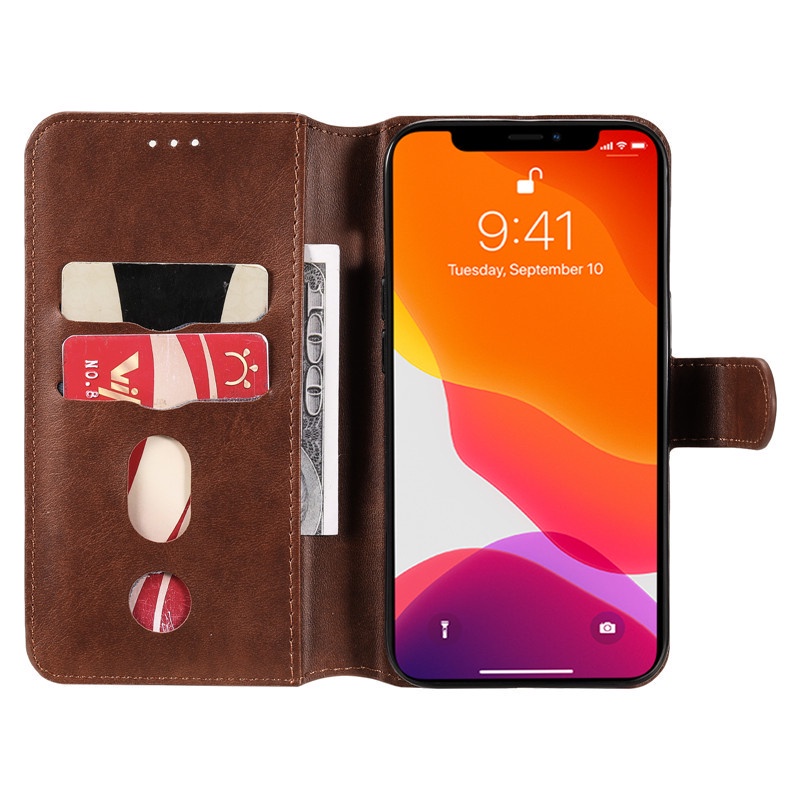 Bao da điện thoại nắp lật có ngăn đựng thẻ thích hợp cho Iphone 13 12 mini 11 pro max