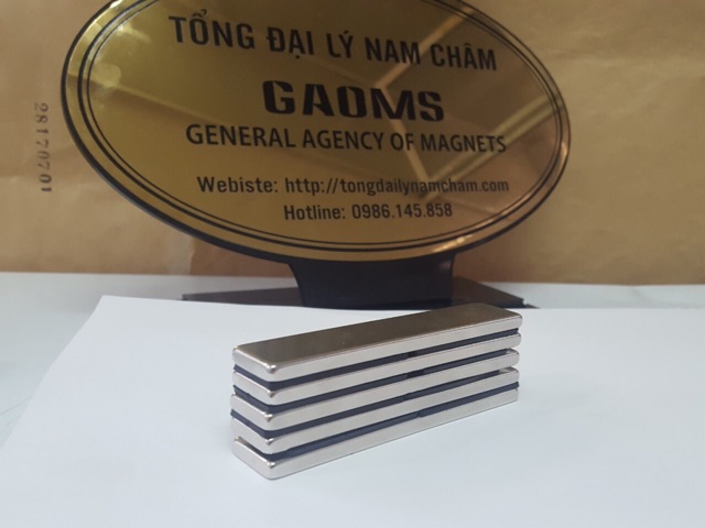 Nam châm thanh 100x20x5mm, nam châm trắng đất hiếm lực hút siêu mạnh 100*20*5mm