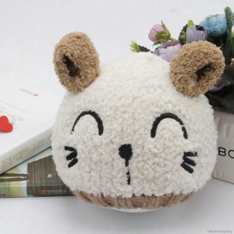 Mũ len đan hình hoạt hình xinh xắn cho bé