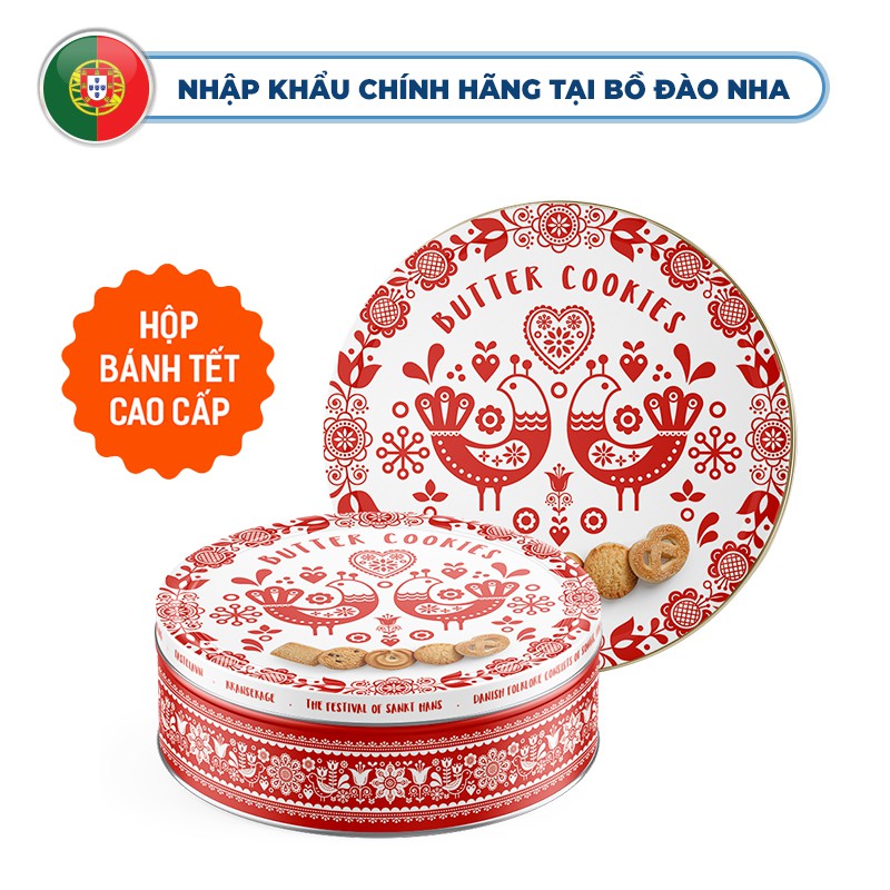 Hộp bánh qui bơ Danesita 454g Bồ Đào Nha màu đỏ