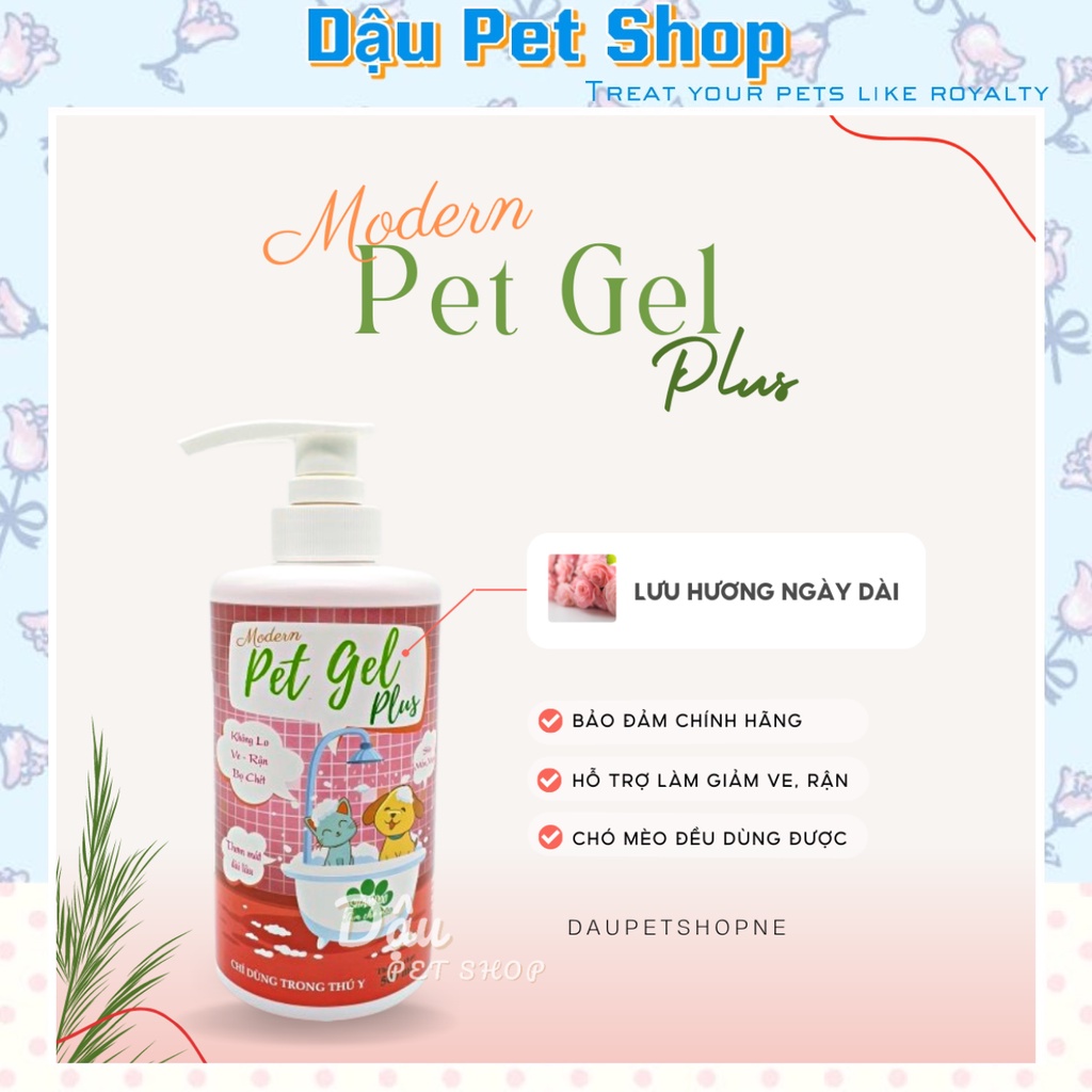 Sữa Tắm Pet Gel Plus 500ML - Diệt Ve Rận Bọ Chét Cho Chó Mèo