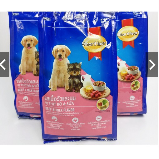 Thức ăn cho chó con Smartheart Puppy Vị Thịt Bò &amp; Sữa 400g