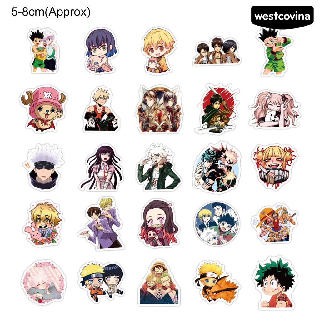 [Hot]✍Set 100 Miếng Dán Trang Trí Vali Laptop Phong Cách Anime Nhật Bản Thân Thiện Với Môi Trường