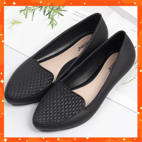 Giày búp bê kẻ ô siêu êm chân , chống trơn trượt có thể đi mưa