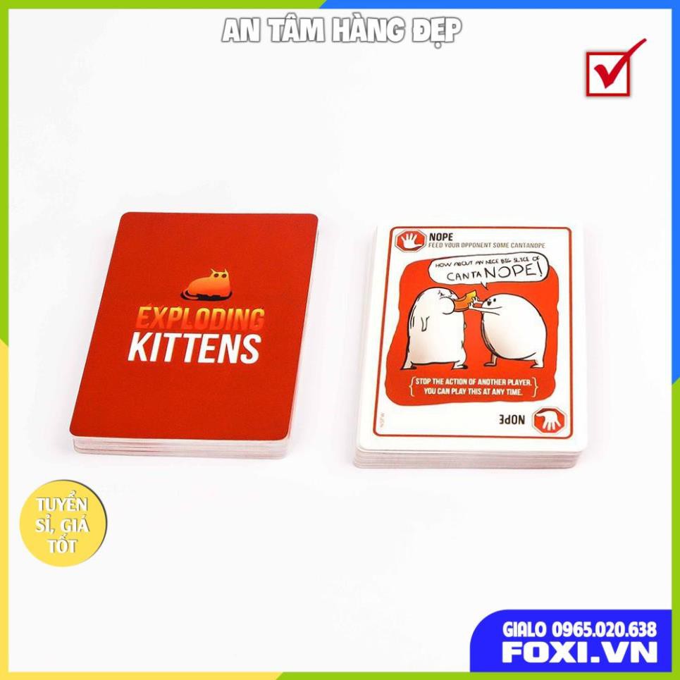 Combo Exploding Kitten-02 Bộ Mèo Nổ Màu Đỏ Và Đem Cơ Bản-Việt Hóa-Boardgame Cao cấp-Game Trí Tuệ