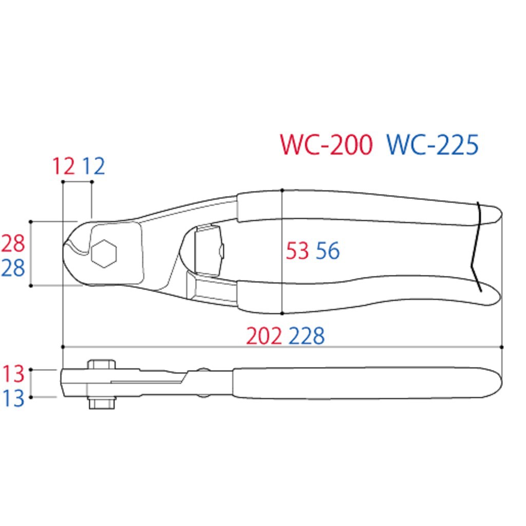 Kìm cộng lực cắt cáp 200mm WC-200 / 225mm WC-225 Tsunoda Sản Phẩm Chính Hãng